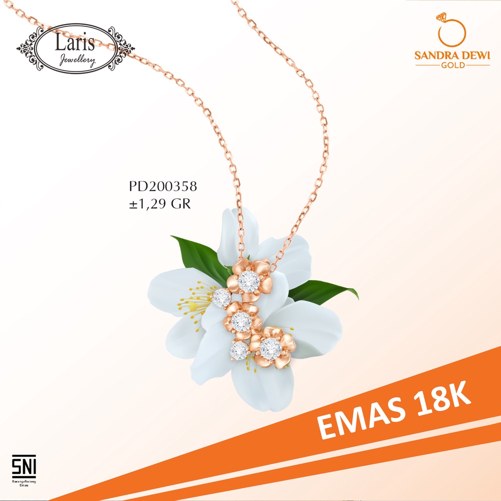 Liontin Flower Jasmine Sandra Dewi Gold - Liontin Melati Emas 18K