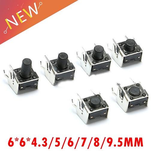 10 PCS Seri BA Tact Switch Siku Push Button 2 Pin Right Angle 6x6x5/7.5/9/11mm Isi 10 buah