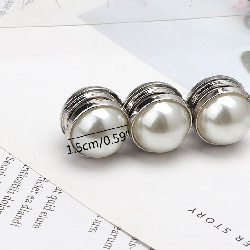 SIY  12 Pairs  Muslim Magnetic Hemisphere White Faux Pearl Hijab Pins Abaya Clasp Brooch Fashion Shawl Scarf Pins Jewelry