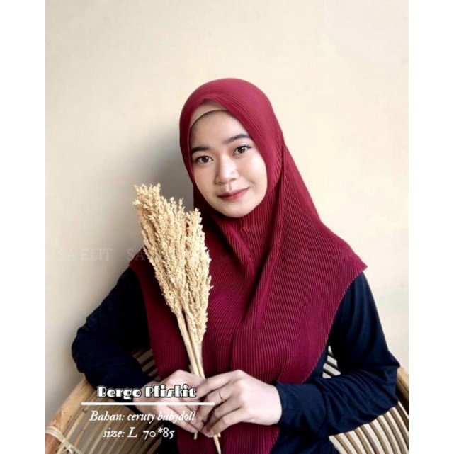 Terbaru !! Hijab Instan Plisket Full Lidi Pleated Prisket