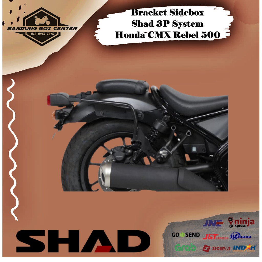Bracket SideBox Breket Side Box Shad 3P System Honda CMX Rebel 500 Honda rebel SH23 SH35 SH36