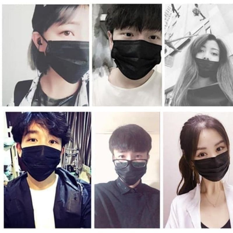 Masker 3ply Hitam Trend Korea Harga Per Pcs