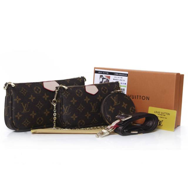 TAS TANGAN IMPORT WANITA MIRROR LV Mini Pochette Set Crossbody 3 in 1