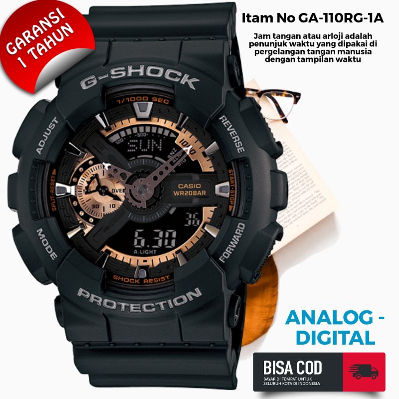 COD Jam Tangan Pria Merk Casio G-Shock Type GA-110RG-1A Baterai