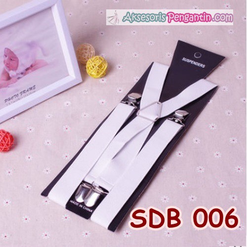 Aksesoris Suspender Pesta Putih Pria/ Wanita l Tali Baju Bretel-SDB006