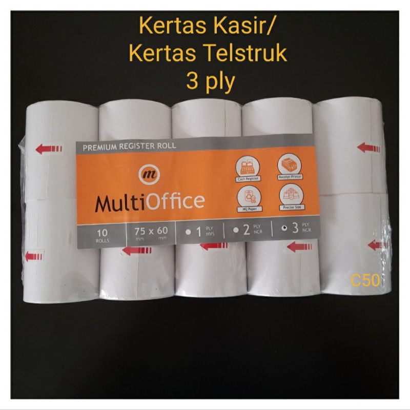 

Kertas Kasir Roll,Telstruk Roll 3 ply NCR