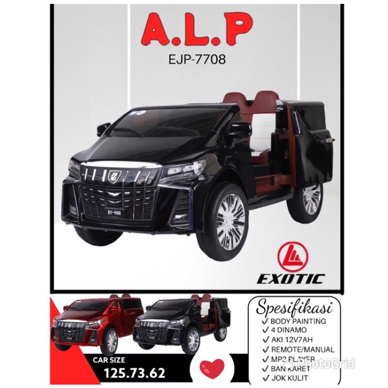 Mainan mobil aki Alphard EJP 7708