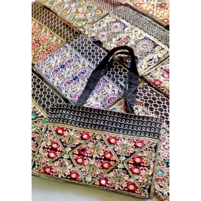 Tas totebag wanita handbag tengteng pakistan tas tangan khas arab pakistan 35,5 x 26 cm tote bag ole