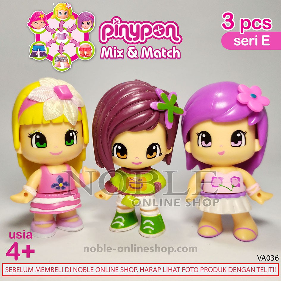 PINYPON 3 Figure Putri Girls Princess Fashion Aksesoris Mix Match Puzzle Toys Koleksi Mainan [E]