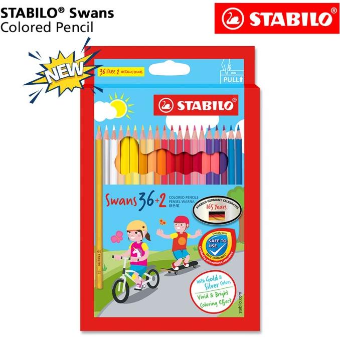 

(BISA COD) STABILO Swans Colored Pencils 36+2 pcs / Pensil Warna isi 36+2 pcs BERGARANSI Kode 1053