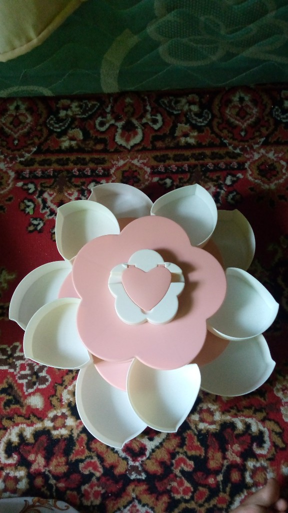 [ Toples Bunga Mekar ] Toples Bunga 2 Susun / Toples Putar Flower Candy Box / 2 Tingkat Serbaguna