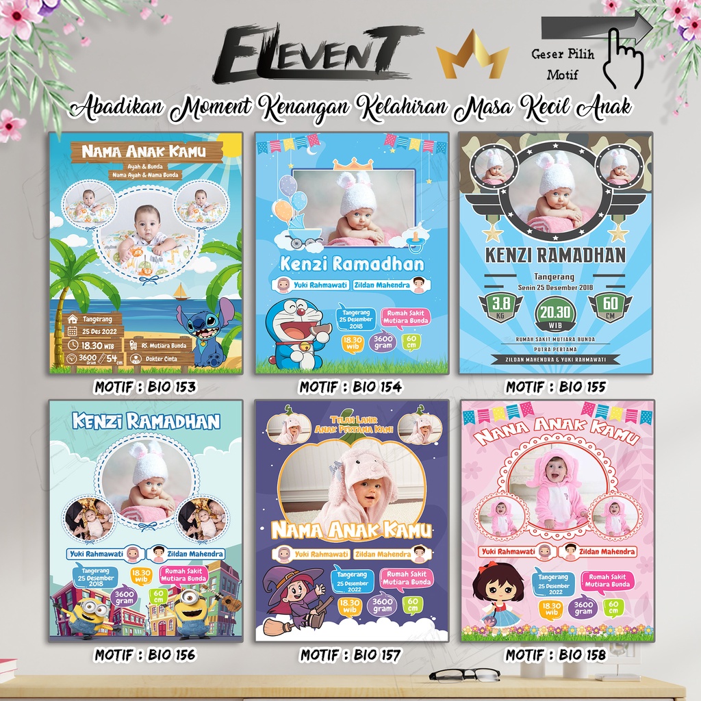 Bikin Biodata Bayi Kayu 30x40cm Foto Gantung Hiasan Dinding Biografi Anak Biodata baby Wall Decor Custom Kado Bayi Frame Papan Bingkai Mdf Tanpa kaca Kado Hadiah Foto Bayi Newborn Data Kelahiran Anak Buah Hati Panjangan Unik Bio menarik Bagus Murah