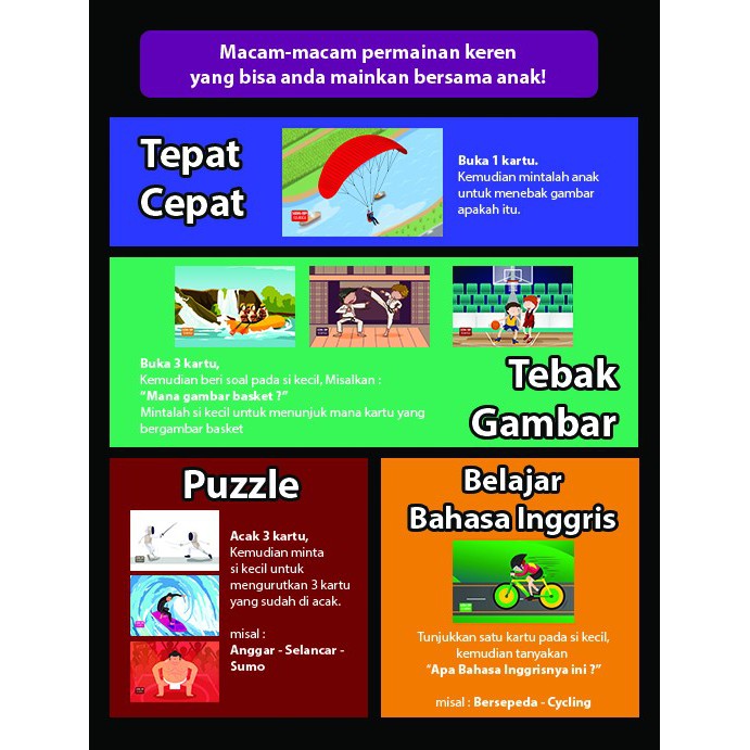 Konsep Flash Card Kartu Pintar Belajar Mainan Edukasi Anak Flashcard Seri #2