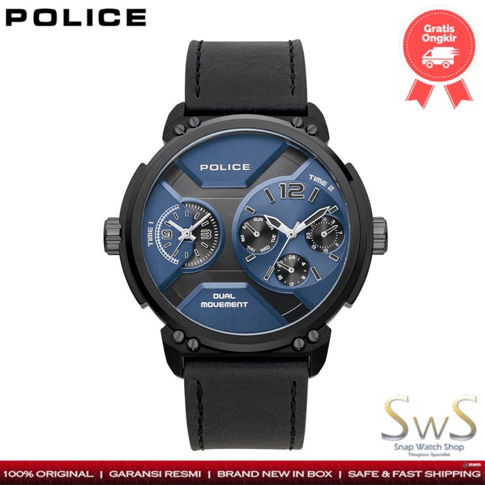 Police Multifunction Dual Time PL15725JSB03 Original Resmi Jam Tangan Pria