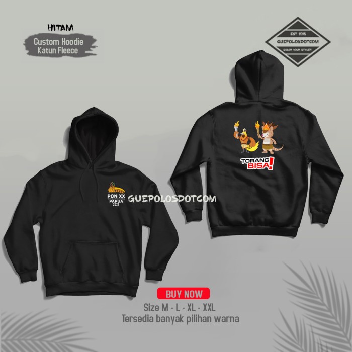 JAKET - HOODIE PON PAPUA TORANG BISA - JAKET MASKOT PON PAPUA - POLOS - M -RADSHA CLOTH