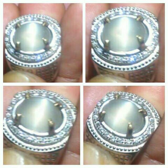 SUPER DISKON NATURAL CAT EYE MOONSTONE BIDURI BULAN ORIGINAL ASLI ALAM SUPER CLEAN