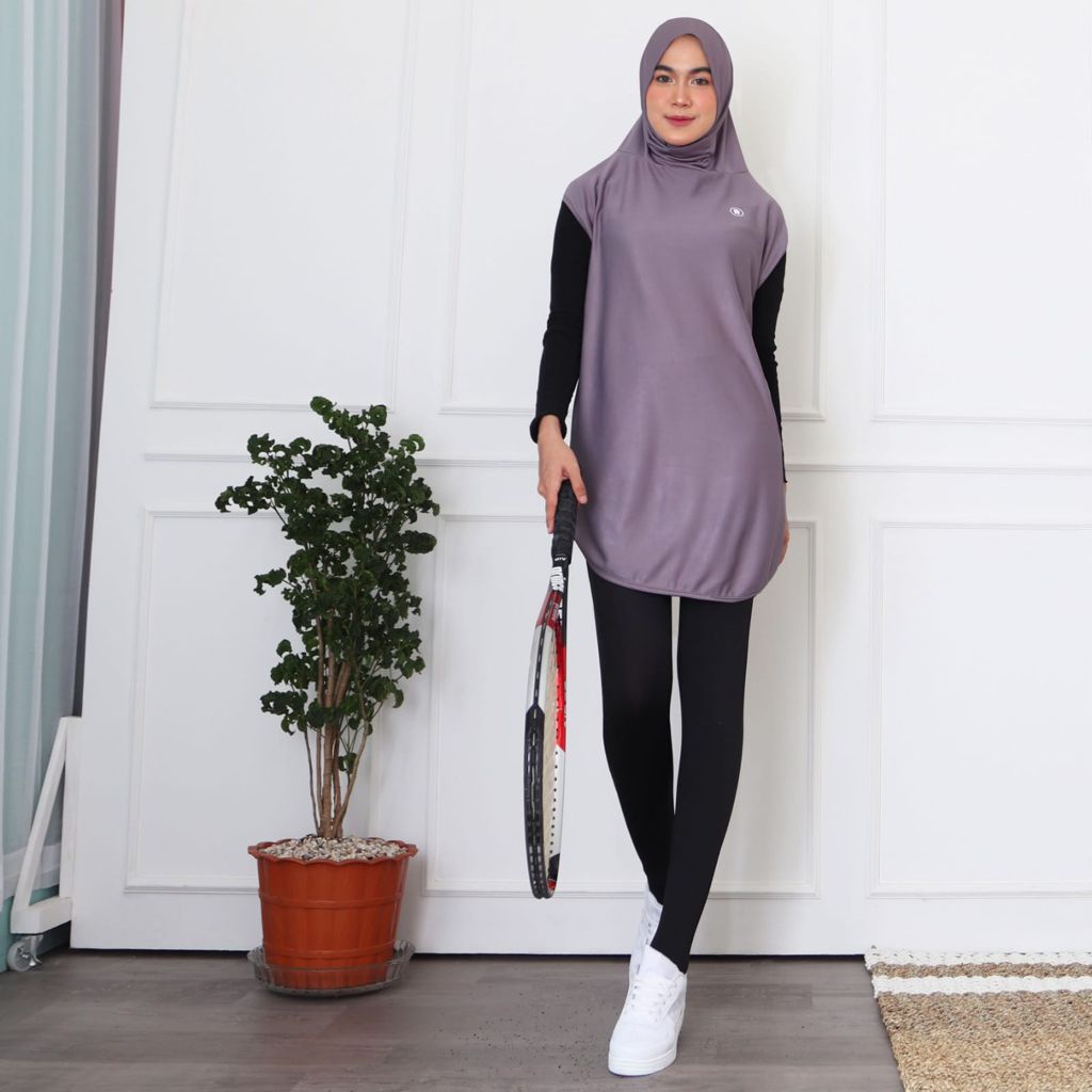HITJAB - Long Vest Rompi Panjang Sport Olahraga Wanita Untuk Bersepeda Lari Senam Gym 9-0260-3