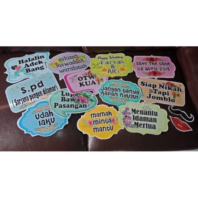 Wedding, Khitan, Ultah  Fun Props Properti Aksesoris Foto Photobooth isi 12 Pcs MURAH
