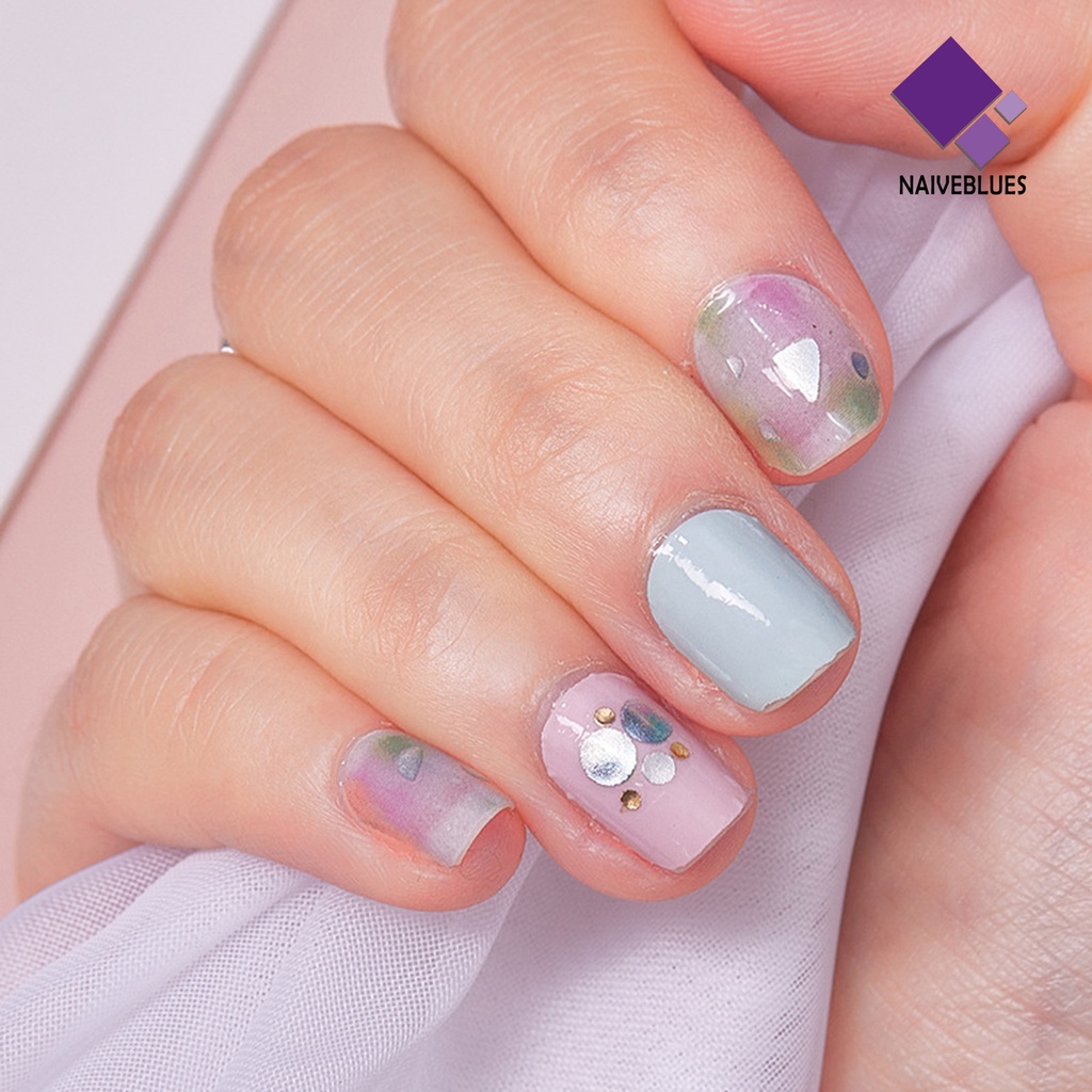 Naiveblue 1 Set Stiker Kuku Ultra Tipis Tanpa Iritasi Bisa Dilepas Untuk Manicure / Nail Art