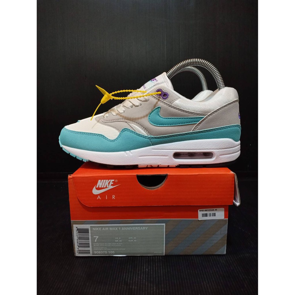 Sepatu Sport Nike Air Max 1 OG Anniversary Aqua Wanita Premium Import Terbaru Made In Vietnam