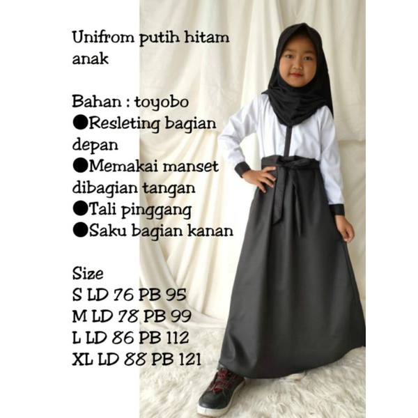 Gamis anak pemda dan hitam putih