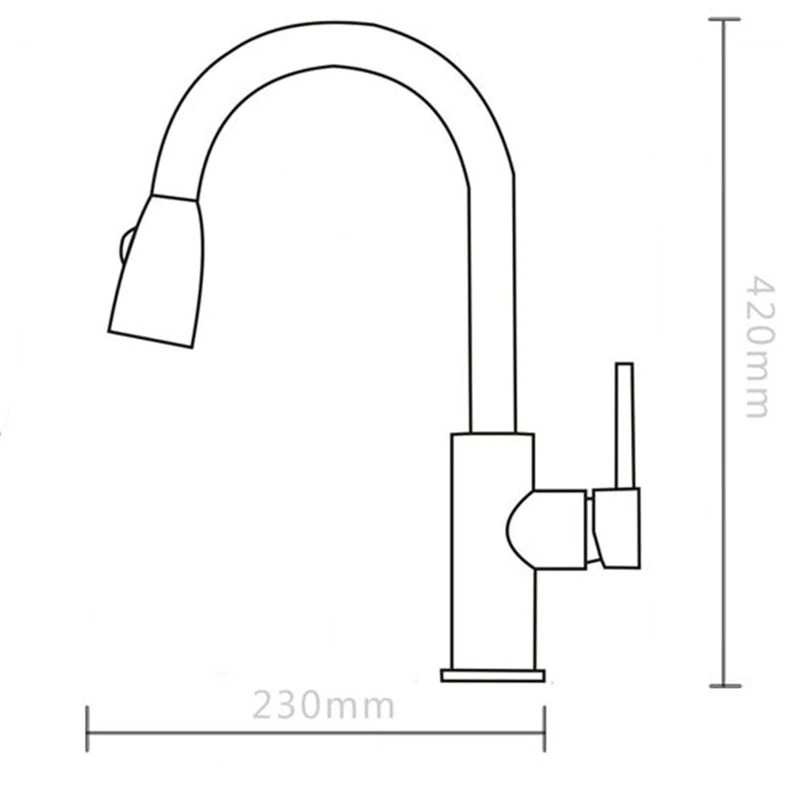 TD - RUM CpSteel Keran Air Bathroom With Pull Out Rinser Sprayer Faucet - CP12