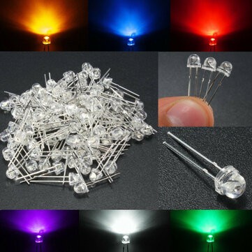 [1000pc] LED 5mm Strawhat Topi | 5 mm LED Pendek Putih / Hijau / Merah / Biru / Kuning