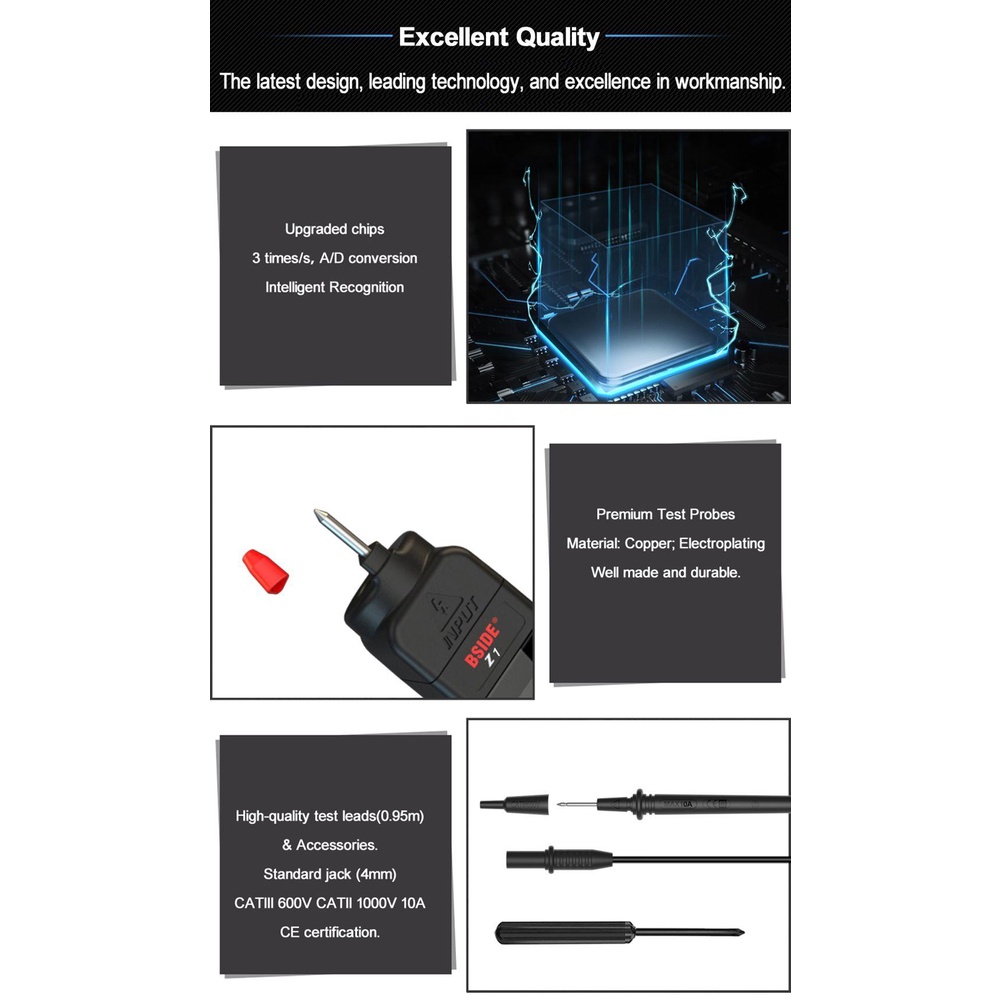 Solighter Voltage Detector Tester Presisi Tinggi Hidup Kawat Tes Kontinuitas True RMS Smart pen Listrik