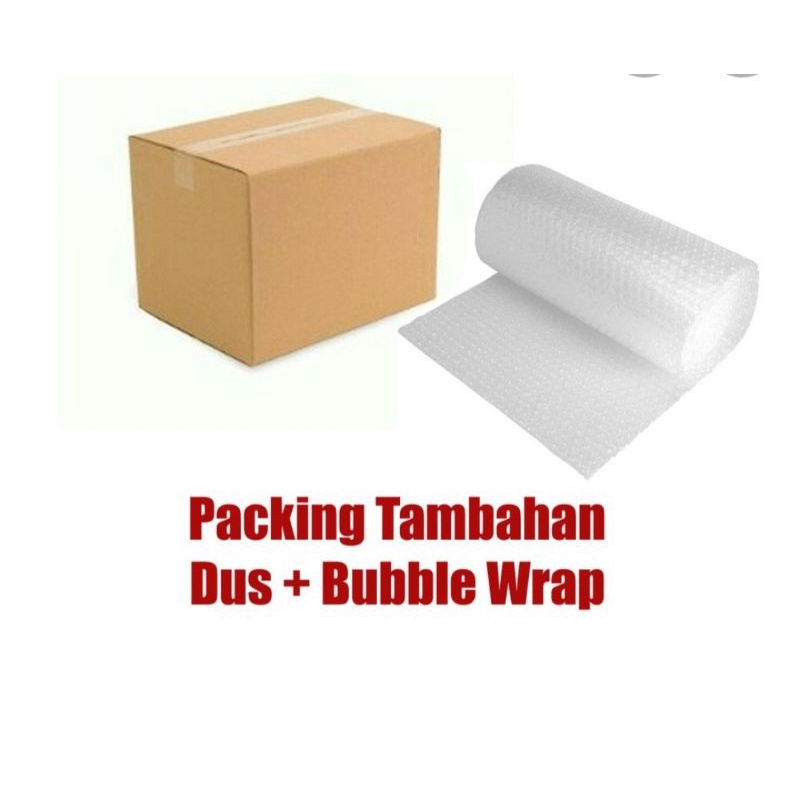 

packing tambahan buble wrap dan kardus