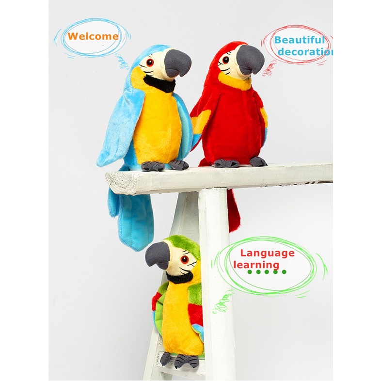 Talking Bird Kakatua Boneka BURUNG BEO  KAKAK TUA  Bisa Bicara Dan Bergerak