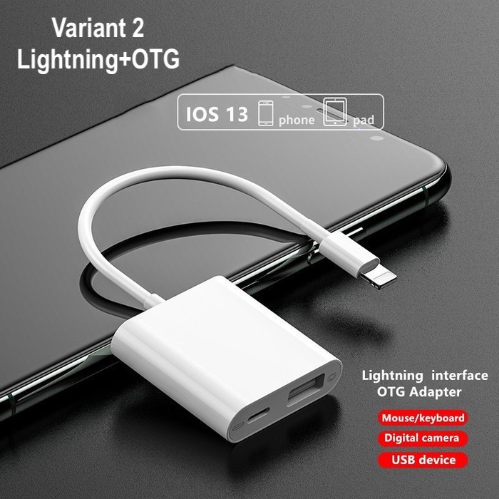 OTG Lightning to USB Camera Adapter SD TF OTG Reader Data Sync Charge