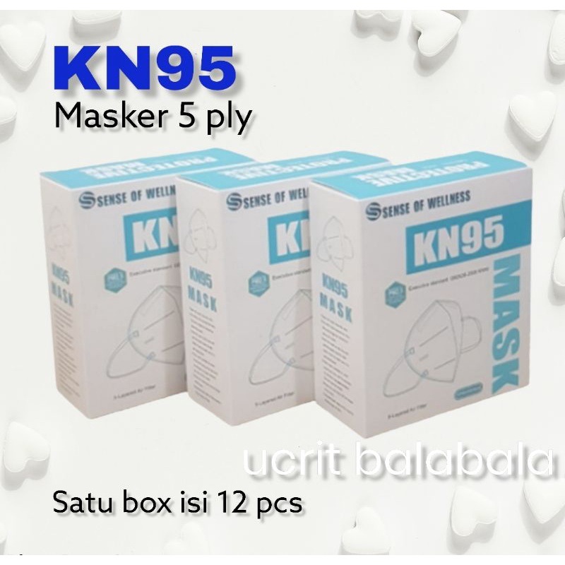 KN95 MASKER 5PLY SENSE OF WELLNESS DISPOSABLE MASK KN 95 - Harga Per Pcs (ISI 12PCS/BOX)
