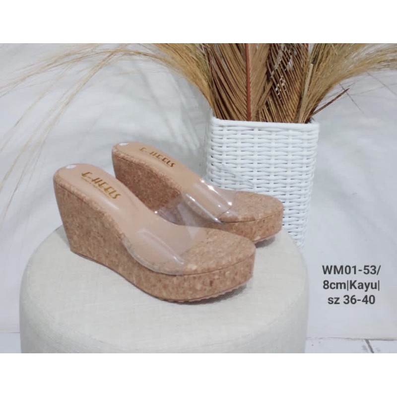 wedges E-heels / jejakku by eheels WM01-53 tinggi 8cm