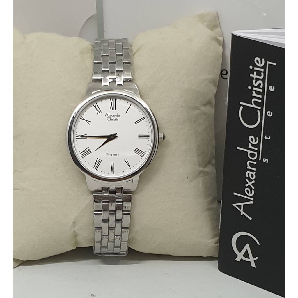 Alexandre Christie Ac8487 Silver White Jam Tangan Wanita Original