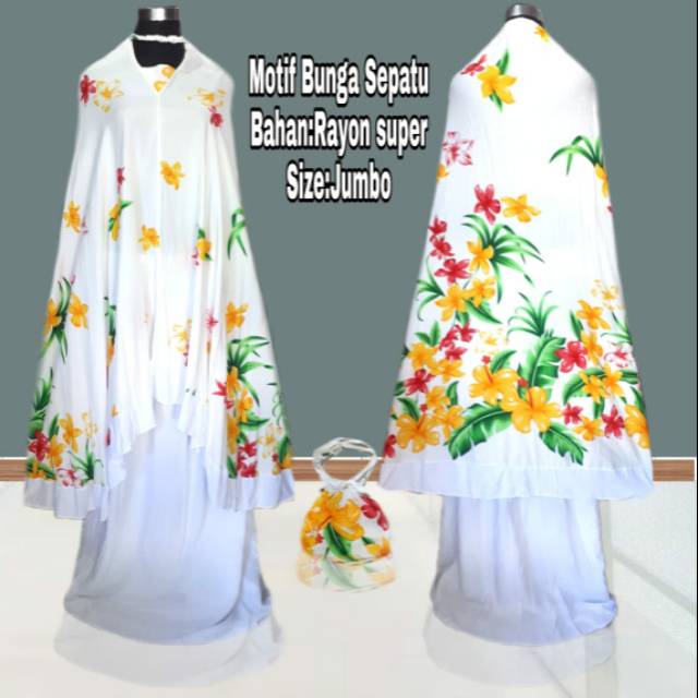 Mukena Bali Jumbo Motif Bunga Sepatu