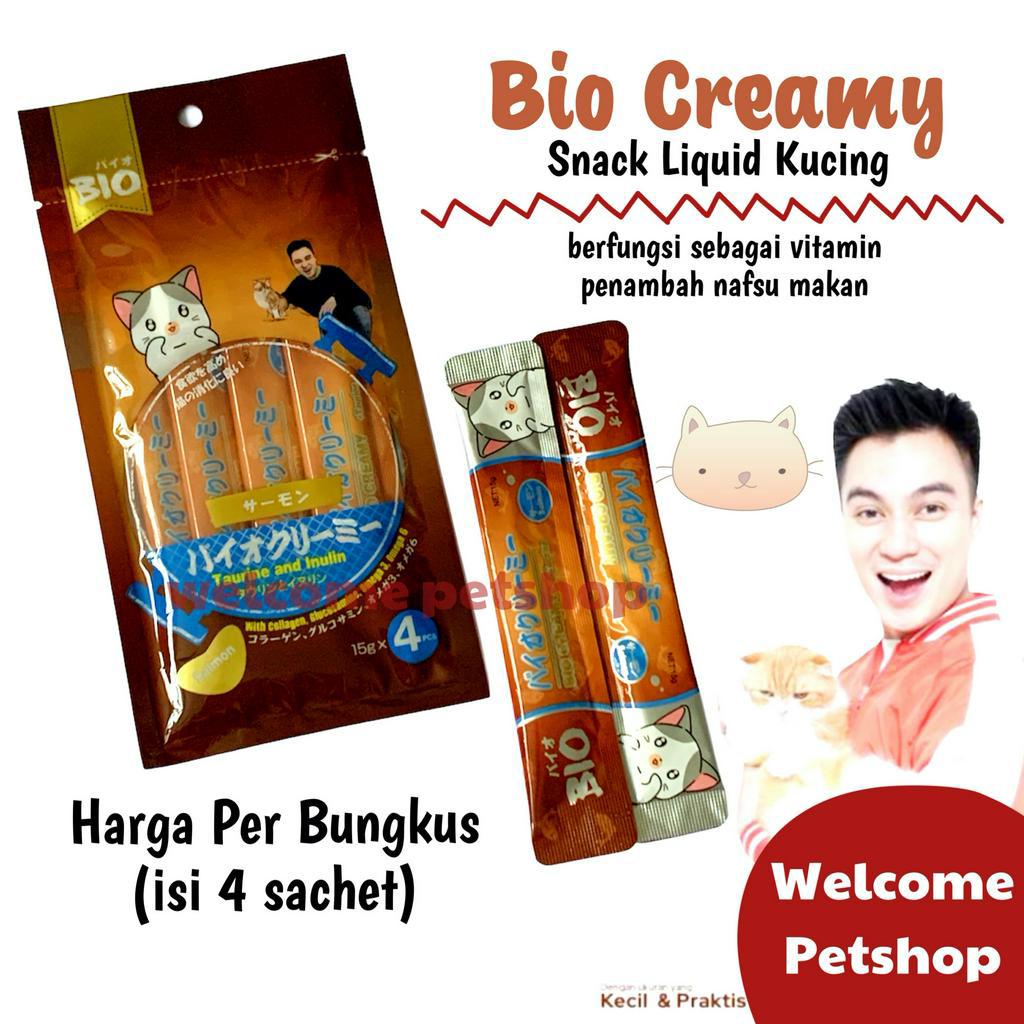 Bio Creamy Snack Cair Kucing Salmon / Snack Kucing