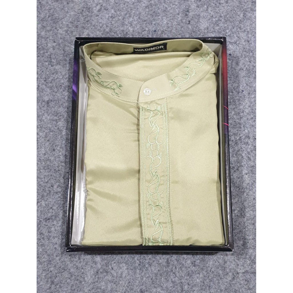 BAJU KOKO WADIMOR TANGAN LENGAN PANJANG JUMBO BUSANA MUSLIM PRIA TAKWA TAQWA PUTIH KATUN JUMBO HIGHT