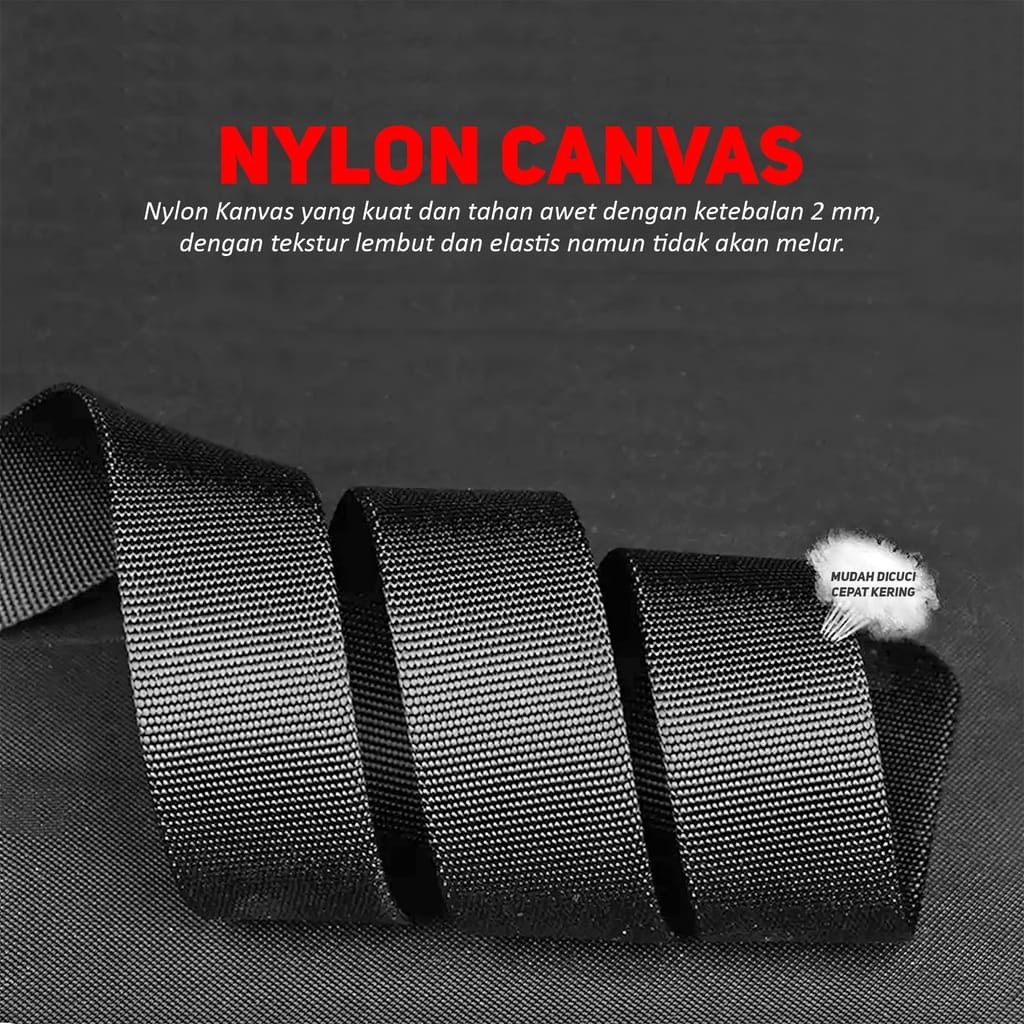 IKAT PINGGANG NYLON PRIA SABUK PRIA TALI NYLON KANVAS KEPALA BABET ALLOY GESPER RIA AKSESORIS FASHION