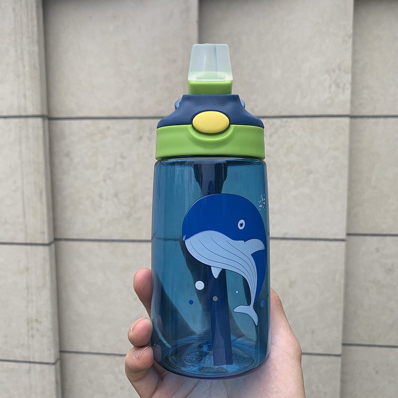 BT 56 BOTOL AIR MINUM ANAK SEKOLAH KARAKTER LUCU UNIK TRITAN BOTTLE WATER FREE BPA 480ML SEDOTAN-WHALE