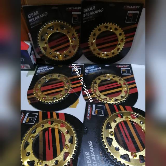 Gear gir belakang klx scarlet 43-50 warna gold