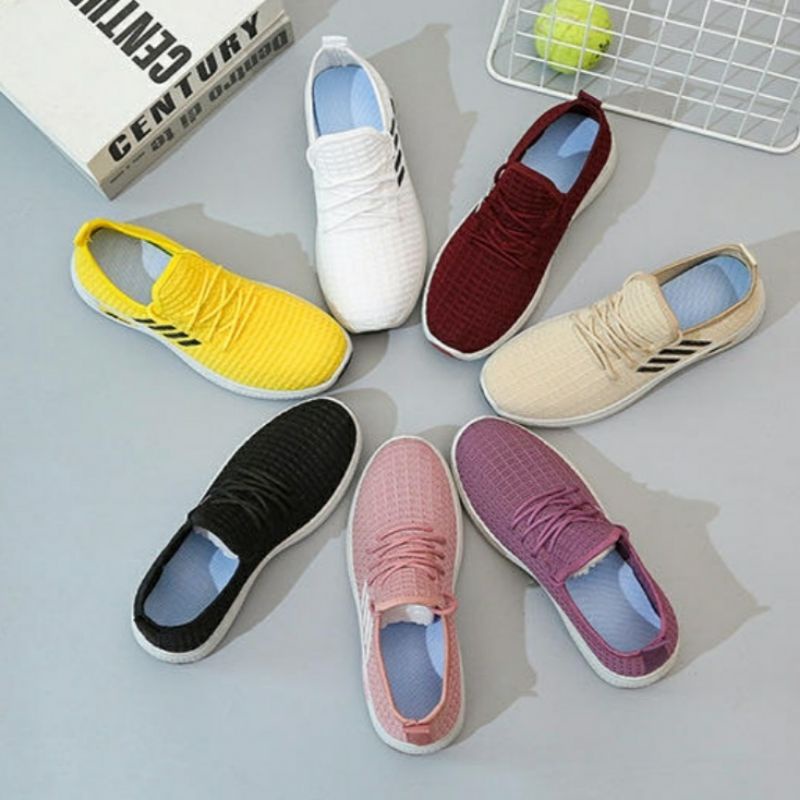 Sepatu Wanita Sepatu Sneakers Wanita Import Sepatu Sport Cewek Terbaru Kekinian Olahraga Senam Snikers Casual Keren-2