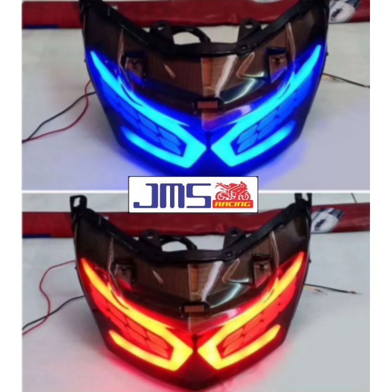 lampu stop belakang dan lampu sen depan led yamaha nmax lama warna merah biru sen warna kuning set