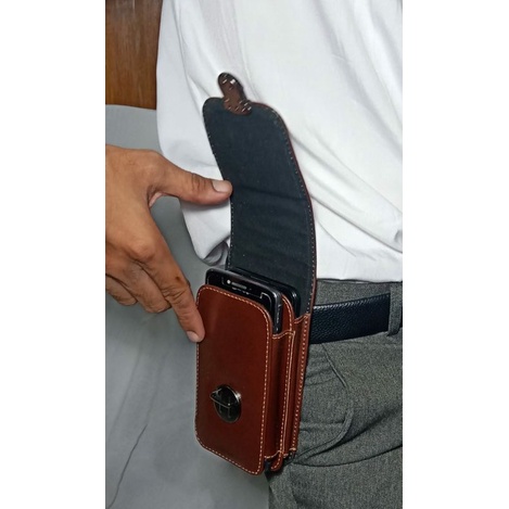 Dompet Hp Pria Dobel Slot Kulit Sapi Asli