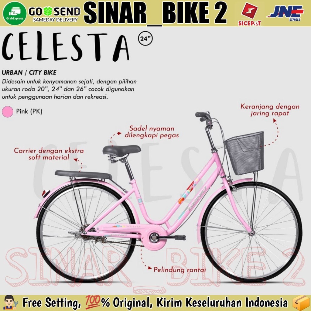 Sepeda Keranjang Dewasa Ctb Genio CELESTA 20 24 26Inch City Bike 2024