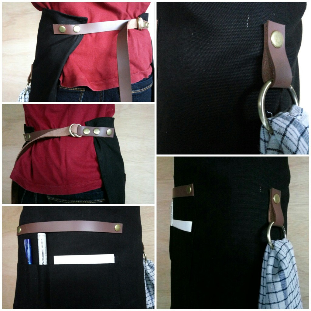 Half Apron Canvas and Synthetic Leather (Celemek Pinggang) 8 warna