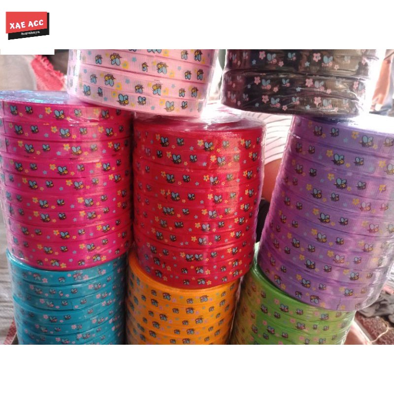 

PITA GROSSGRAIN ROLL MURAH pita motif kumbang PITA METERAN 25 yard