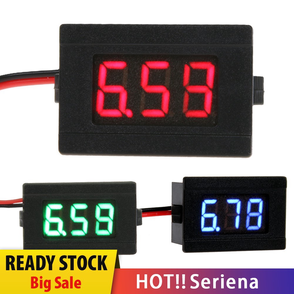 Cod-saku Voltmeter Digital LED 0.36 Inch DC 4.5-30V Two Line Volt Meter