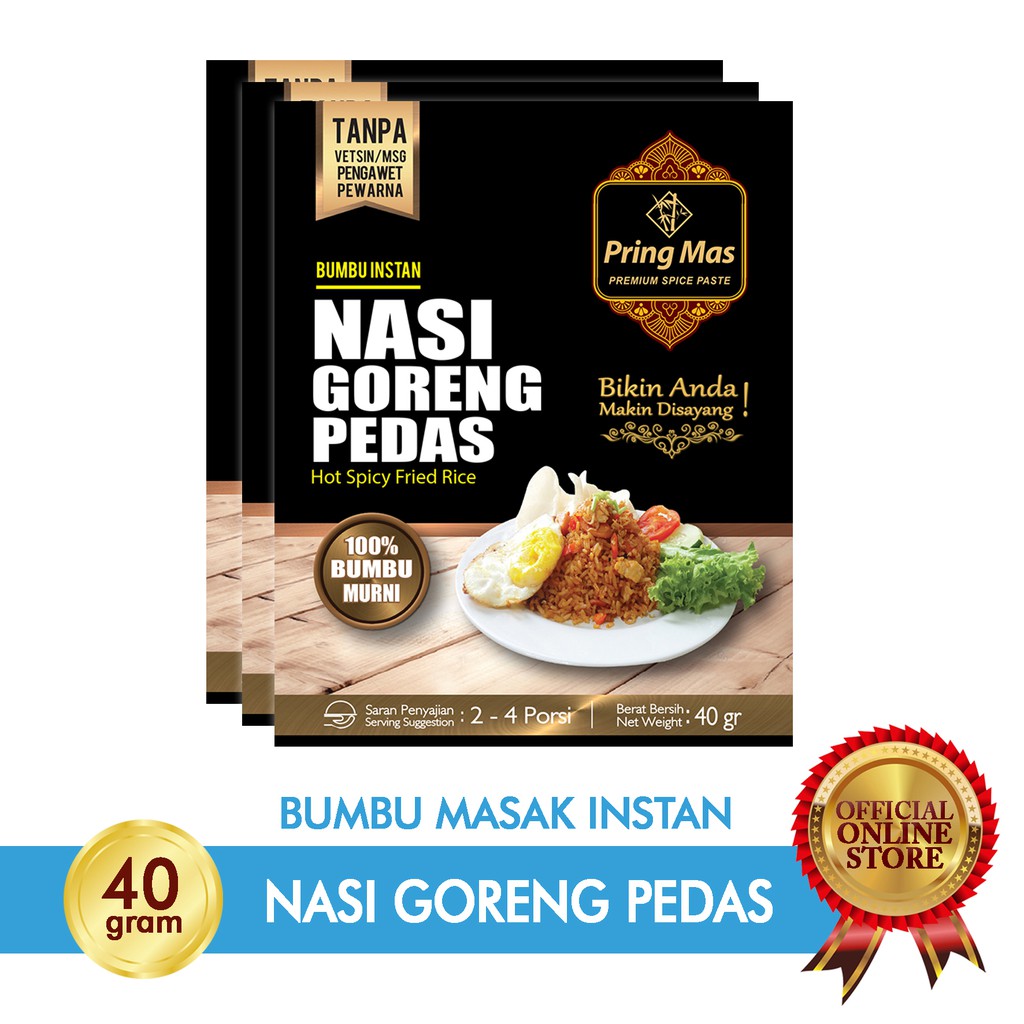 

Pring Mas Nasi Goreng Jawa Pedas 2-4 Porsi - Halal MUI