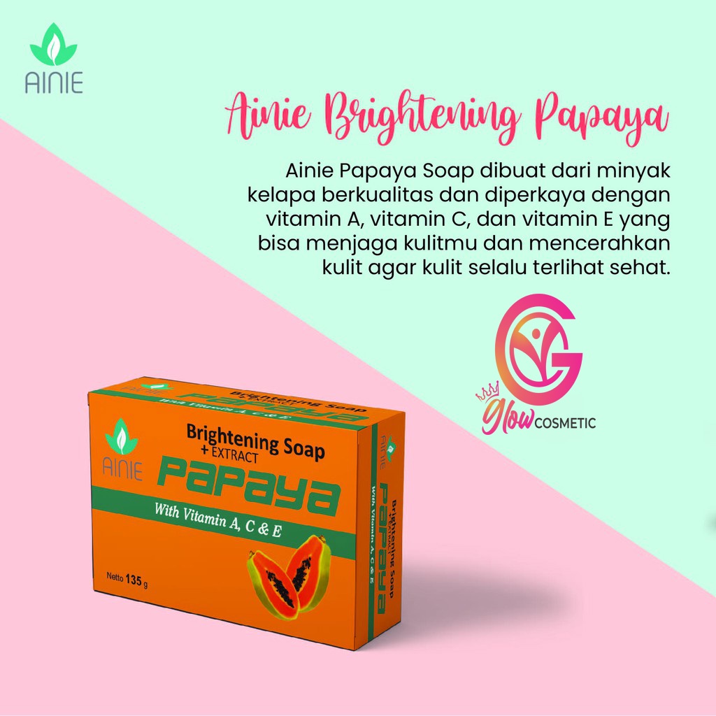 AINIE Brightening Soap Extract Papaya 135gr Sabun Pepaya Mencerahkan