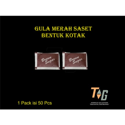 

Gula merah saset bentuk kotak Brown sugar square isi 50 pcs